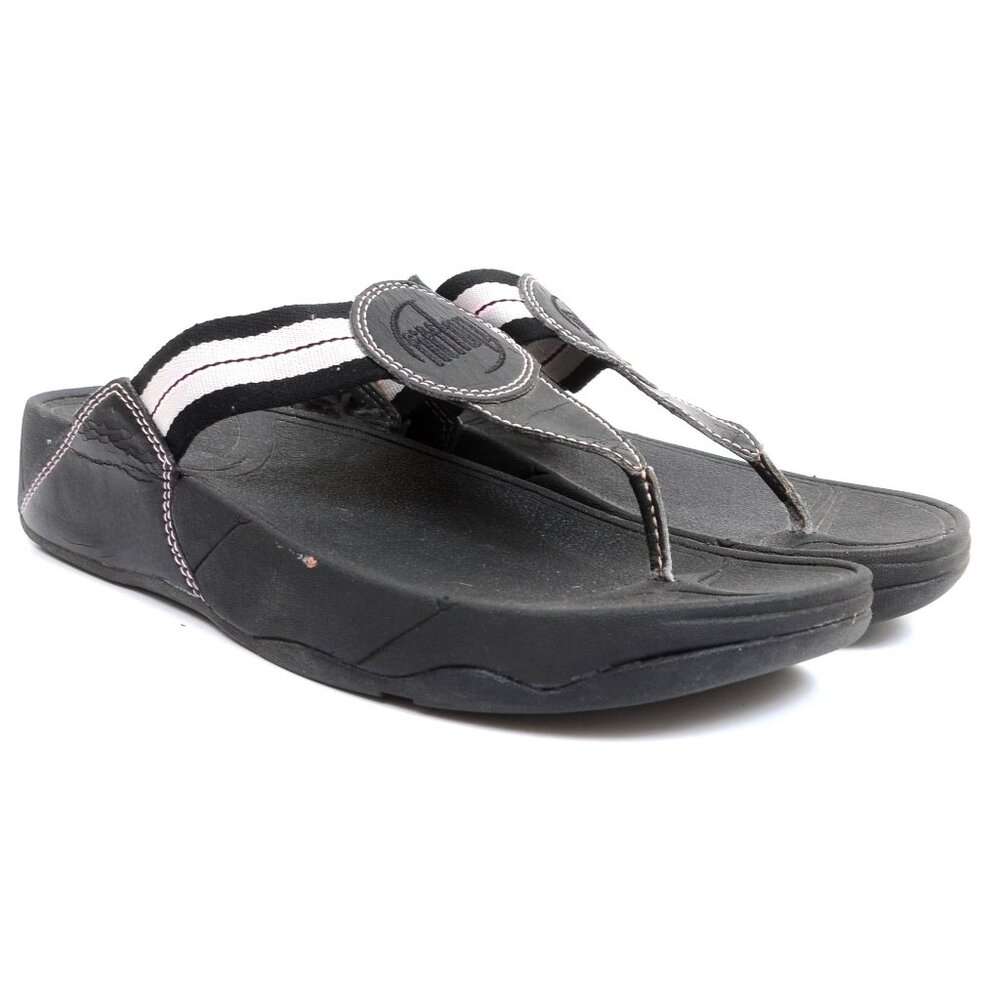 FitFlop Walkstar Toe Post Platform Comfort Thong Wedge Sandals‎ Women's 10